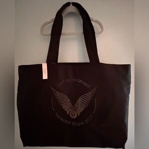 Victoria's Secret Black Tote with Gold Studded Wing Logo